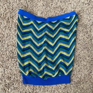 Chevron knitted strapless summer top
